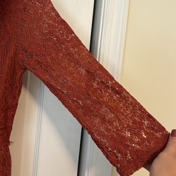 Burnt orange lace alterd state dress, size M - Picture 6 of 8
